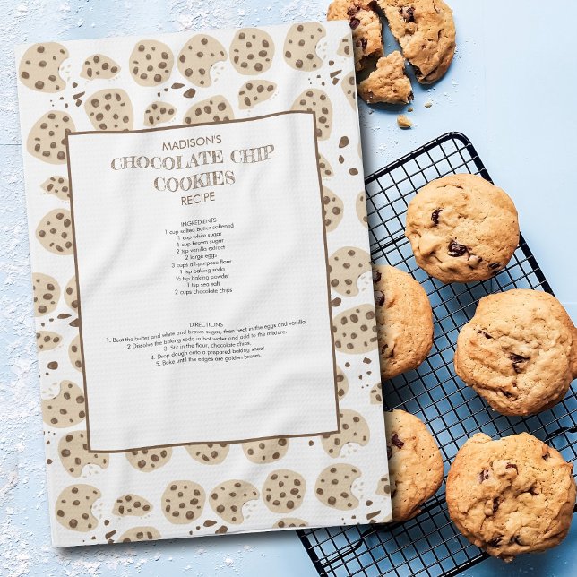 Chocolate Chip Cookies Recipe Keepsake Geschirrtuch (Chocolate Chip Cookies Recipe Keepsake Kitchen Towel)
