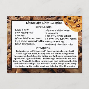 Chocolate Chip Cookies Rezept Card Postkarte