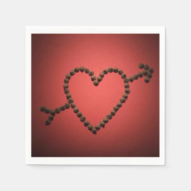 Chocolate Chip Heart over Paper Napkins Serviette (Vorderseite)