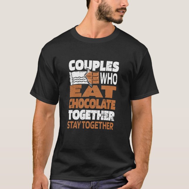 Chocolate Couple Choco Cocoa Candy Bar T-Shirt (Vorderseite)