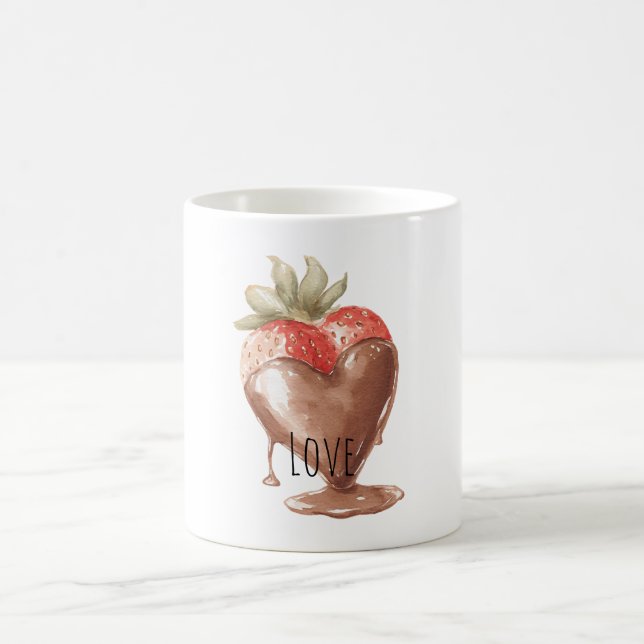 Chocolate Covered Strawberry Heart Kaffeetasse (Mittel)
