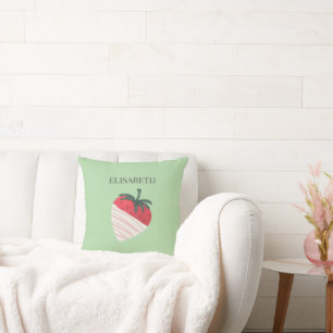 Chocolate Covered Strawberry Personalize Name Kissen