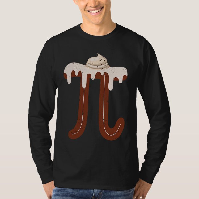 Chocolate Cream Pi Day Pie Math  Foodie Pun Nerd T-Shirt (Vorderseite)