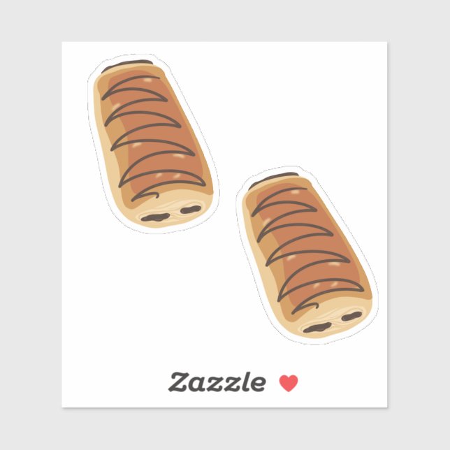 Chocolate Croissant Custom Vinyl Sticker Set (Blatt)