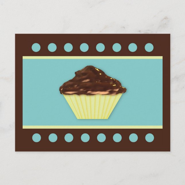 Chocolate Cupcake Recicard Postkarte (Vorderseite)