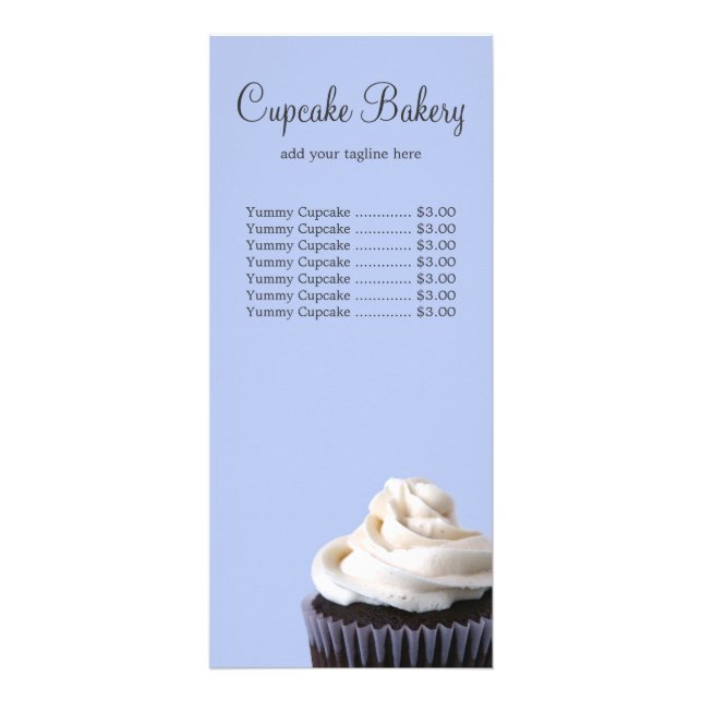 Chocolate Cupcake Vanilla Zuckerguss Preisliste Werbekarte (Vorne)