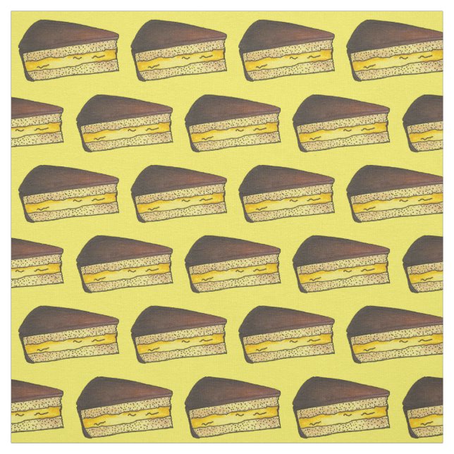 Chocolate Custard Boston Cream Pie Slice Dessert Stoff (Muster)