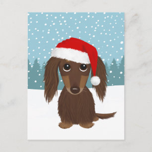 Chocolate-Dachshund-Feiertags-Haustierhund individ Postkarte