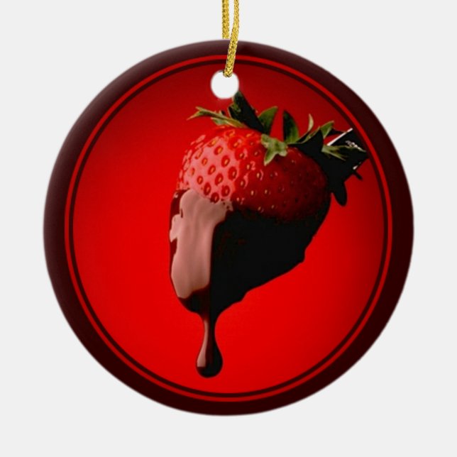 Chocolate Dipped Strawberry Keramikornament (Vorne)