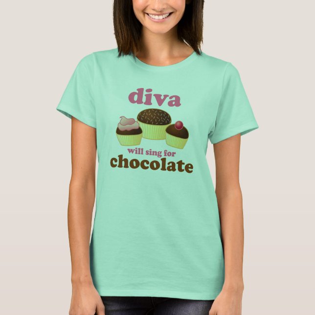 Chocolate Diva Singer T - Shirt (Vorderseite)