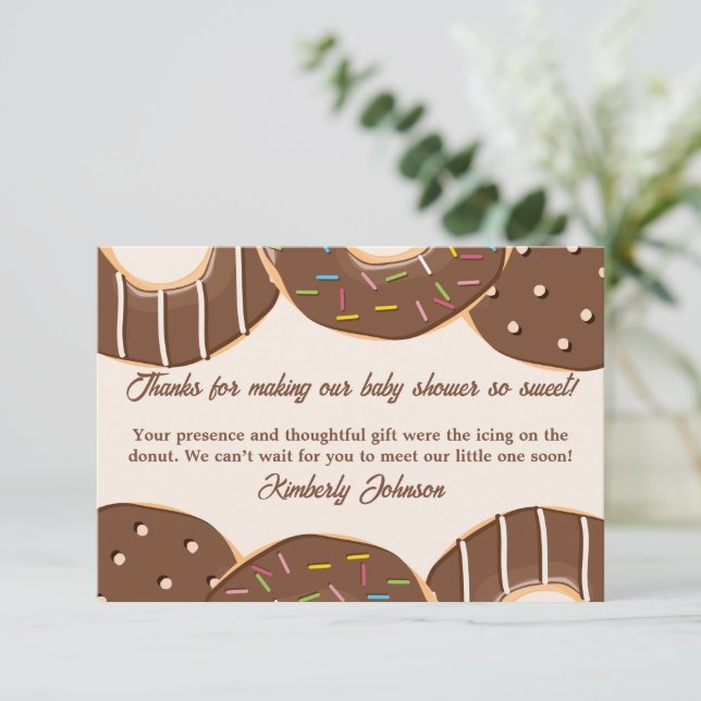 Chocolate-Donut-Wonne  Dankeskarte (Stehend Vorderseite)