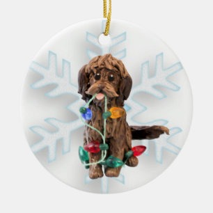 Chocolate Doodle Dog Ornament