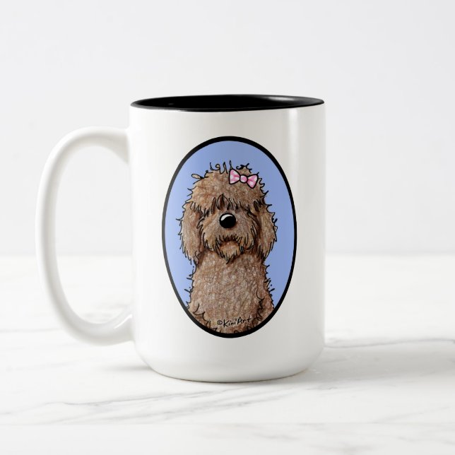 Chocolate Doodle Girl Goldendoodle Dog Tasse (Links)