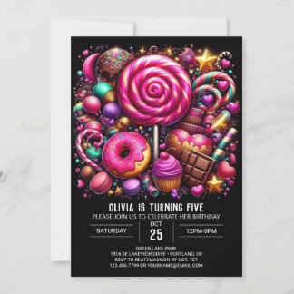 Chocolate Dreamy Candyland Digital Geburtstag Einladung