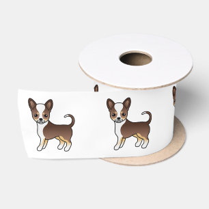 Chocolate Dreifarben Glatthaar Chihuahua Süßer Hun Satinband