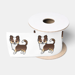 Chocolate Dreifarben Langhaar Chihuahua Hund Satinband