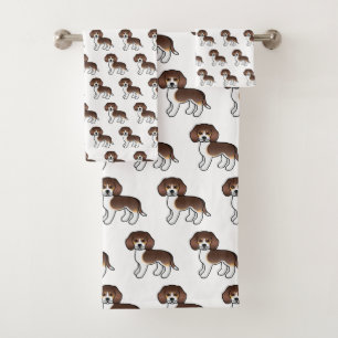 Chocolate-Dreifarbiger Beagle Süßer Cartoon-Hund-M Badhandtuch Set