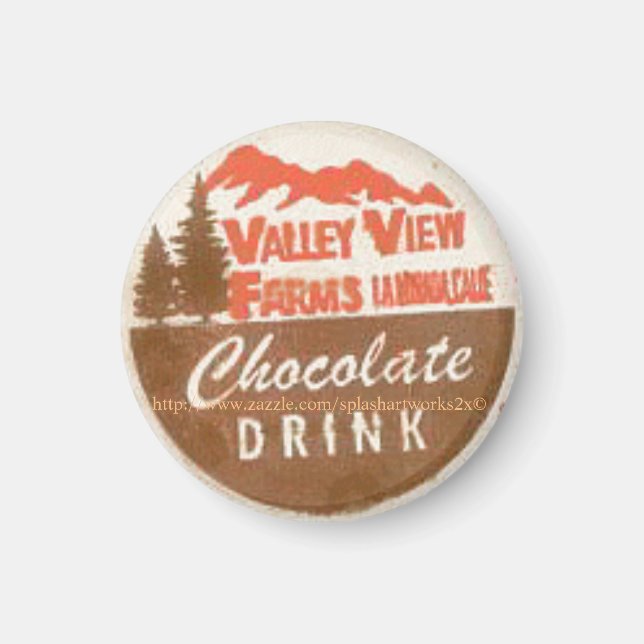 "Chocolate Drink Milk Cap-1960s" Magnet (Vorne)