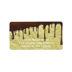 Chocolate-Drip-Effekt-Faux-Goldfolien-Verpackung P Adressaufkleber