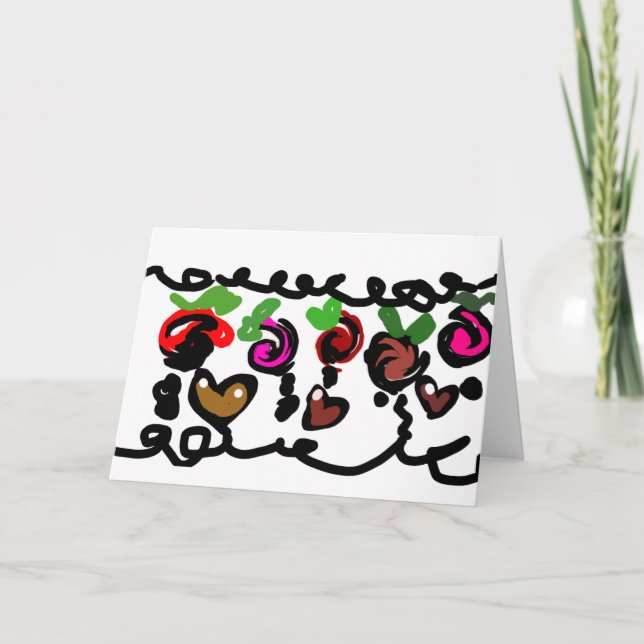 Chocolate-Erdbeeren Valentinstag  Karte (Vorderseite)