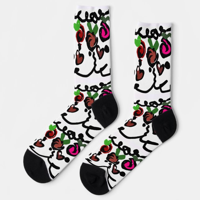 Chocolate-Erdbeeren Valentinstag  Socken (Linkes Detail)