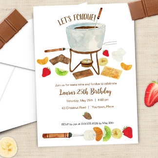 Chocolate Fondue Party Einladung