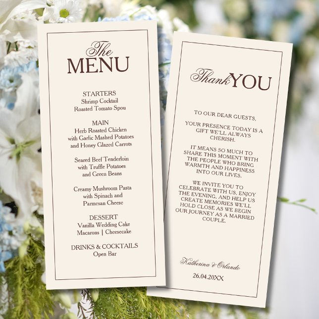 Chocolate Formell Altes Geld Hochzeitsmenü Danke  Programm (Von Creator hochgeladen)