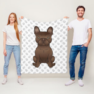 Chocolate Französische Bulldogge / Französische Bu Fleecedecke