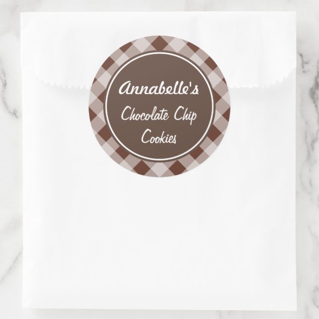 Chocolate Gingham Kitchen Stickers (Tasche)