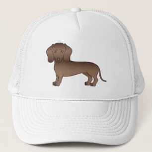 Chocolate glatthaariger Dachshund süßer Cartoon-Hu Truckerkappe