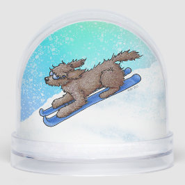 Chocolate Goldendoodle DoodleMoji Schneekugeln