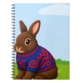 Chocolate-Hase in einem gemusterten Pullover Notiz Notizblock