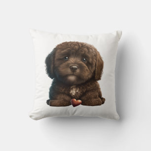 Chocolate Havanese Puppy Liebe Design by HavaHug Kissen
