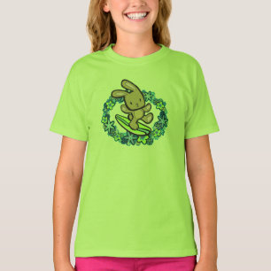 Chocolate Hawaiian Surfing Cartoon Turq T-Shirt