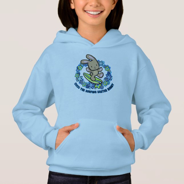 Chocolate Hawaiian Surfing Osterfest Sonniger Cart Hoodie (Vorderseite)