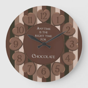 Chocolate Hearts Round Wall Clock Große Wanduhr