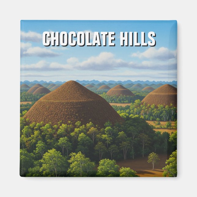 Chocolate Hills Bohol Philippinen Reise Magnet (Vorne)