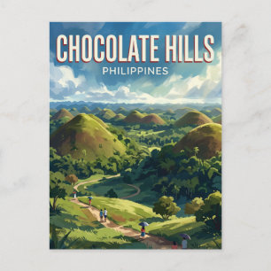 Chocolate Hills Philippinen Postkarte