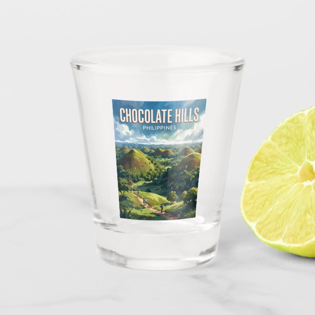 Chocolate Hills Philippinen Schnapsglas (Vorderseite)