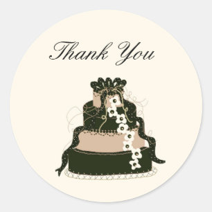 Chocolate-Hochzeitstorte Dankeschön Runder Aufkleber