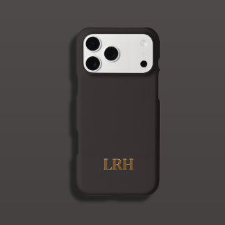 Chocolate Honey Minimalist Initial Monogramm iPhone 15 Pro Hülle