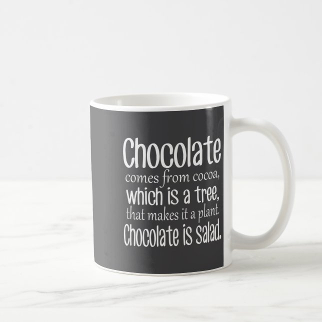 Chocolate Is Salad Funny Diet Quote  Kaffeetasse (Rechts)