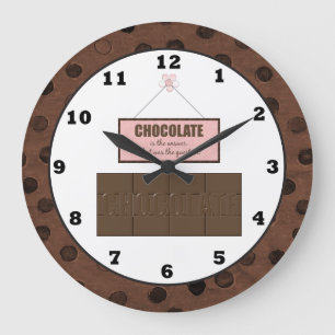 Chocolate Is The Answer what is the? Wall Clock Große Wanduhr