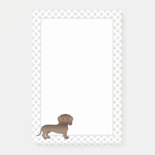 Chocolate Kurzhaar-Dachshund-Cartoon-Hund & Pfoten Post-it Klebezettel