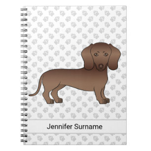 Chocolate Kurzhaar-Dachshund-Cartoon-Hund & Text Notizblock