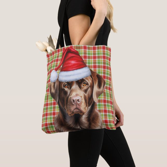 Chocolate Lab Christmas Dog Seasonal Plaid (Von Nahem)
