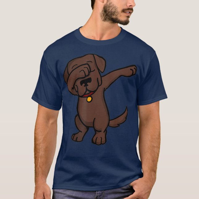 Chocolate Lab Dabbing   Funny Dog Dab T-Shirt (Vorderseite)