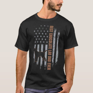 Chocolate Lab Dad Amerikanische Flagge Brauner Lab T-Shirt