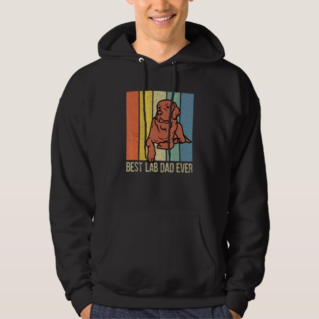 Chocolate Lab Dad Labrador Retriever Retro Matchin Hoodie (Vorderseite)