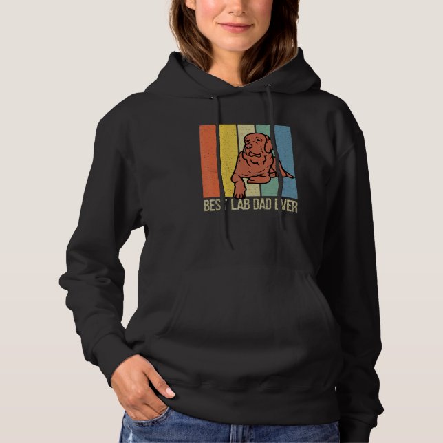 Chocolate Lab Dad Labrador Retriever Retro Matchin Hoodie (Vorderseite)